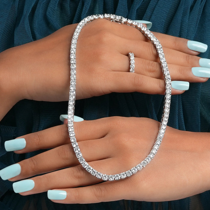 Round Cut Lab Diamond Necklace In 4.50 MM