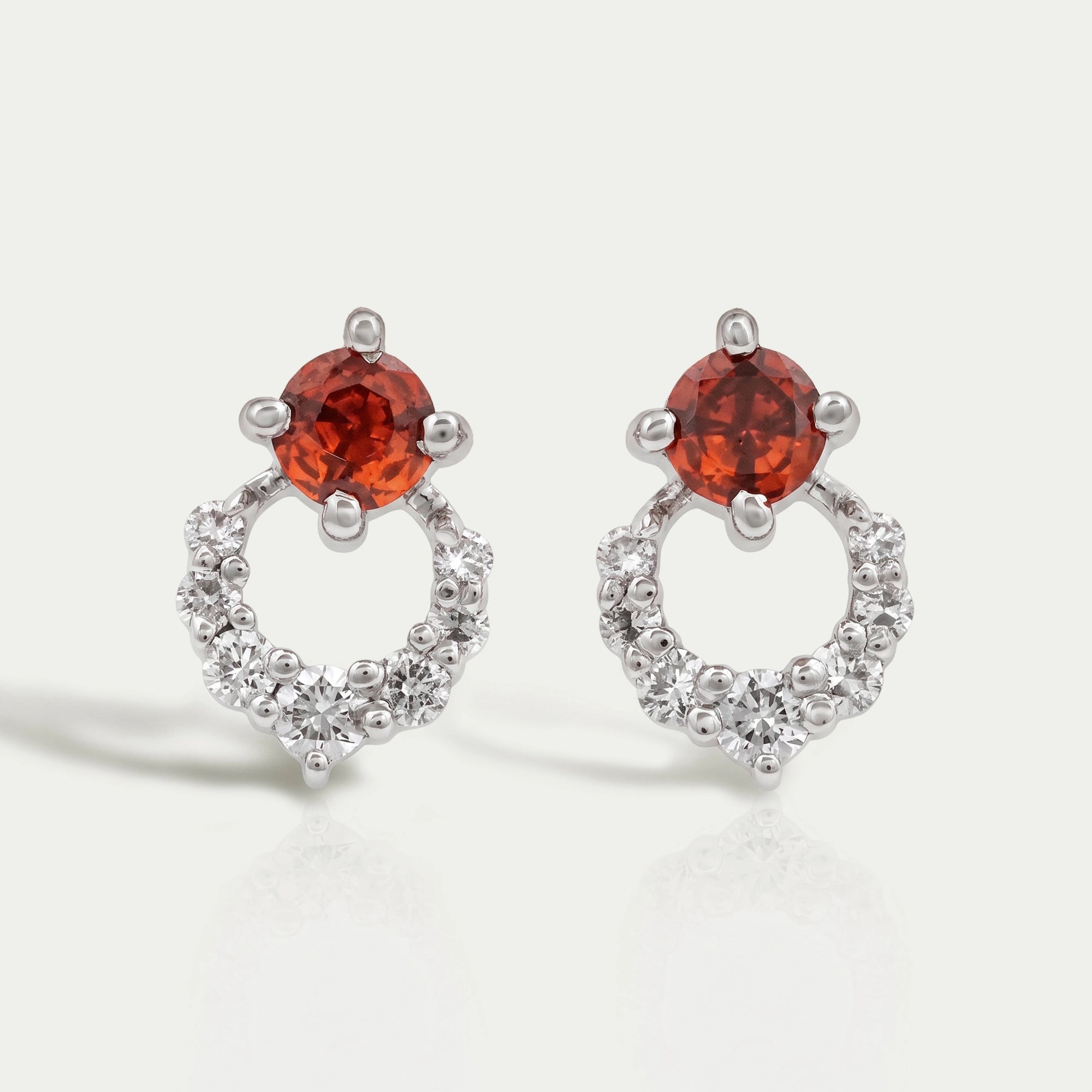 Red Ruby Lab Gemstone Drop Earrings