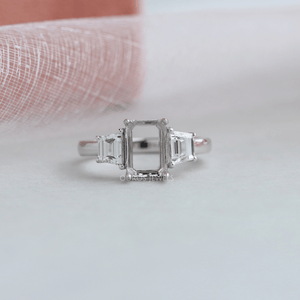 Trapezoid Cut Semi Mount Ring