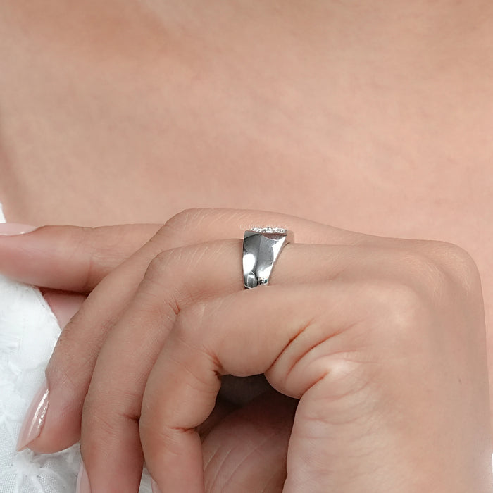 Triangle Lab Diamond Wedding Band