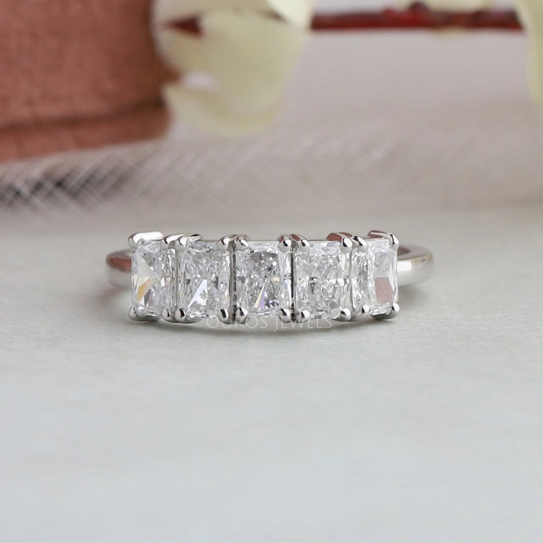 Five Stone Radiant Cut Lab Grown Diamond Ring Rings