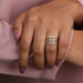 [A Women wearing Baguette Diamond Wedding Band]-[Ouros Jewels]