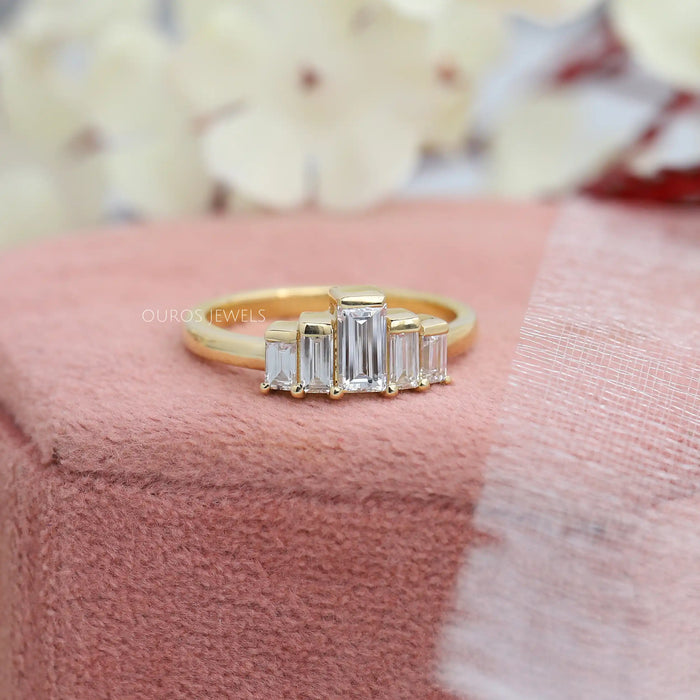 Baguette Cut Lab Diamond Wedding Ring