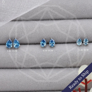 Lab Grown Blue Diamond Studs Earrings