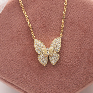 yellow butterfly diamond pendant 