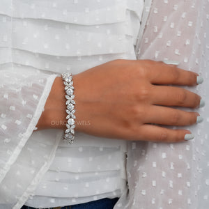 Marquise And Round Cut Diamond Bracelet