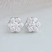 floral round diamond stud earrings