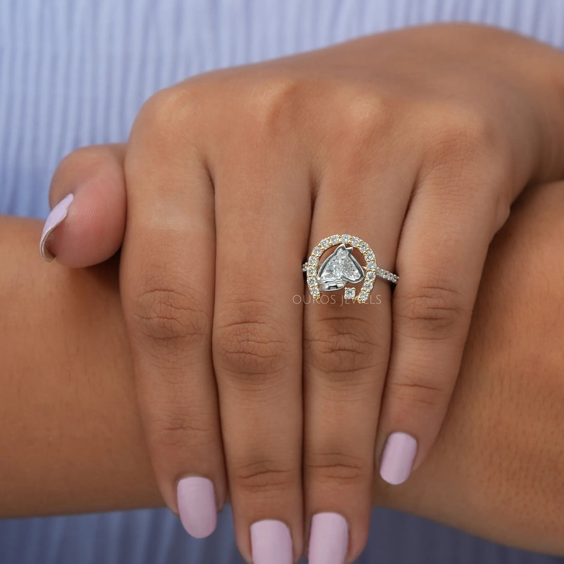 Antique Shape Horse Cut Diamond Ring