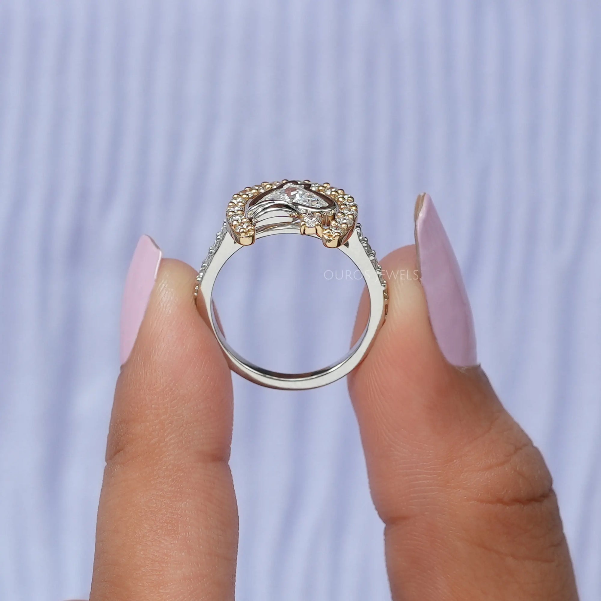 Antique Shape Horse Cut Diamond Ring