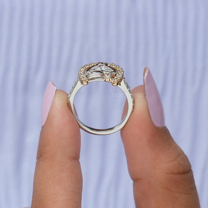 Antique Shape Horse Cut Diamond Ring