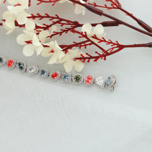 Multi Shape Halo Diamond Bracelet