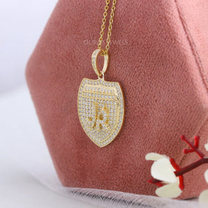 J & R letter intial diamond pendant