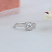 [Halo Setting Lab Diamond Engagement Ring In White Gold]-[Ouros Jewels]