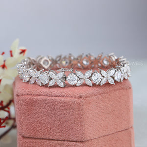 Marquise And Round Cut Diamond Bracelet