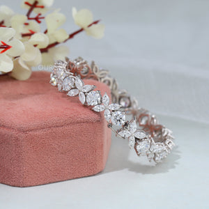 Marquise And Round Cut Diamond Bracelet