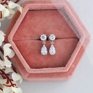 [Teardrop Shape Diamond Earrings]-[Ouros Jewels]