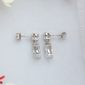 [Screw Back Drop Diamond Earring]-[Ouros Jewels]