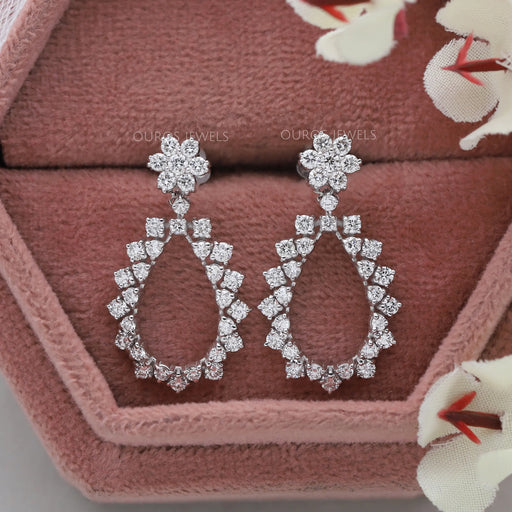 diamond pear drop earrings