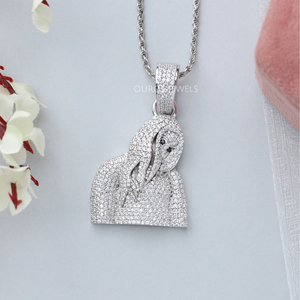 pave set hip hop diamond pendant