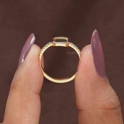 Asscher Portrait Cut Diamond Ring