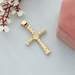 mens round diamond cross pendant