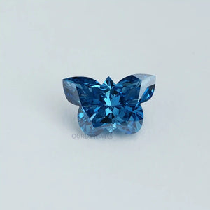 blue butterfly cut lab grown diamond 