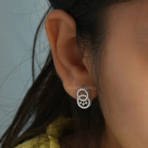 circle diamond earrings