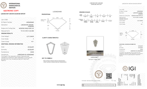 Kite Cut Lab Diamond With 3.25 Carat