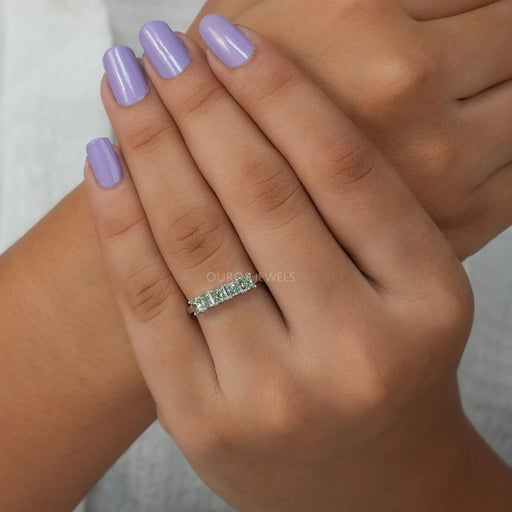 [5 Stone Princess Cut Wedding Band]-[Ouros Jewels]