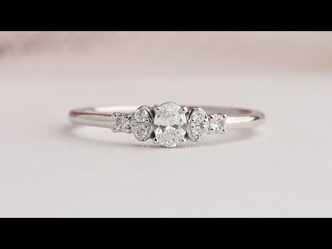 Youtube video of five stone oval lab grown diamond daily wearing ring 