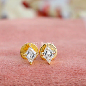 Kite Cut Diamond Stud Earrings With Lab Grown