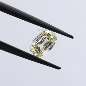 0.75 carat yellow old mine cushion cut lab diamond