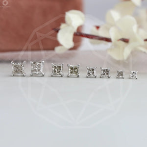 princess cut olive diamond earrings 