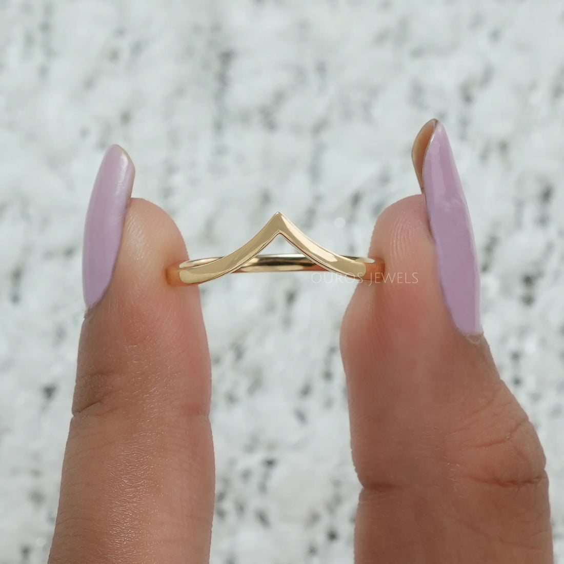 Yellow Gold Plain Curved Band Rings