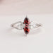 [Red Pear Cut Cluster Diamond Dainty Ring]-[Ouros Jewels]