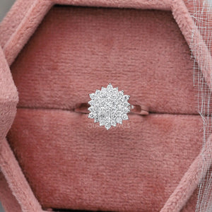 Round Cut  Cluster Diamond  Ring