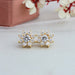 flower diamond earrings in yellow gold 